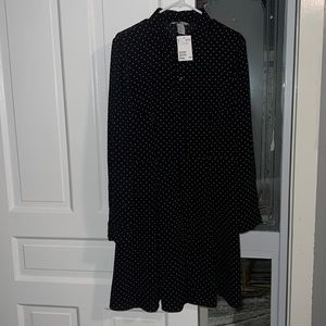 🌸🌸 NEW H&M BLACK AN PINK POLKADOT  DRESS